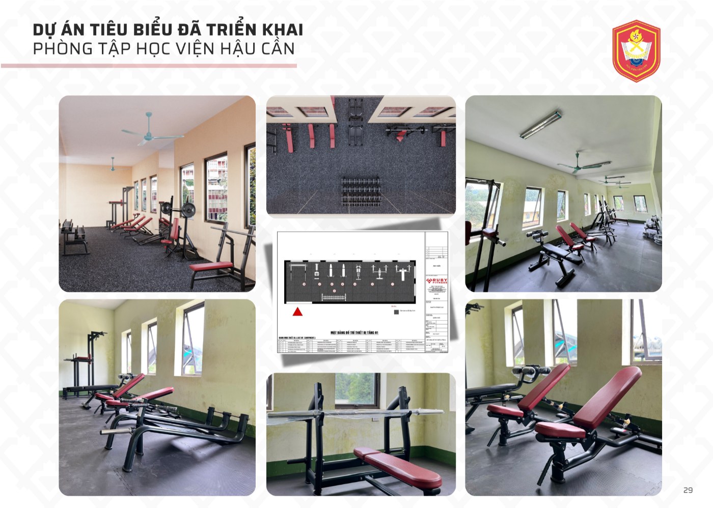 Phòng gym tại Học viện Hậu Cần