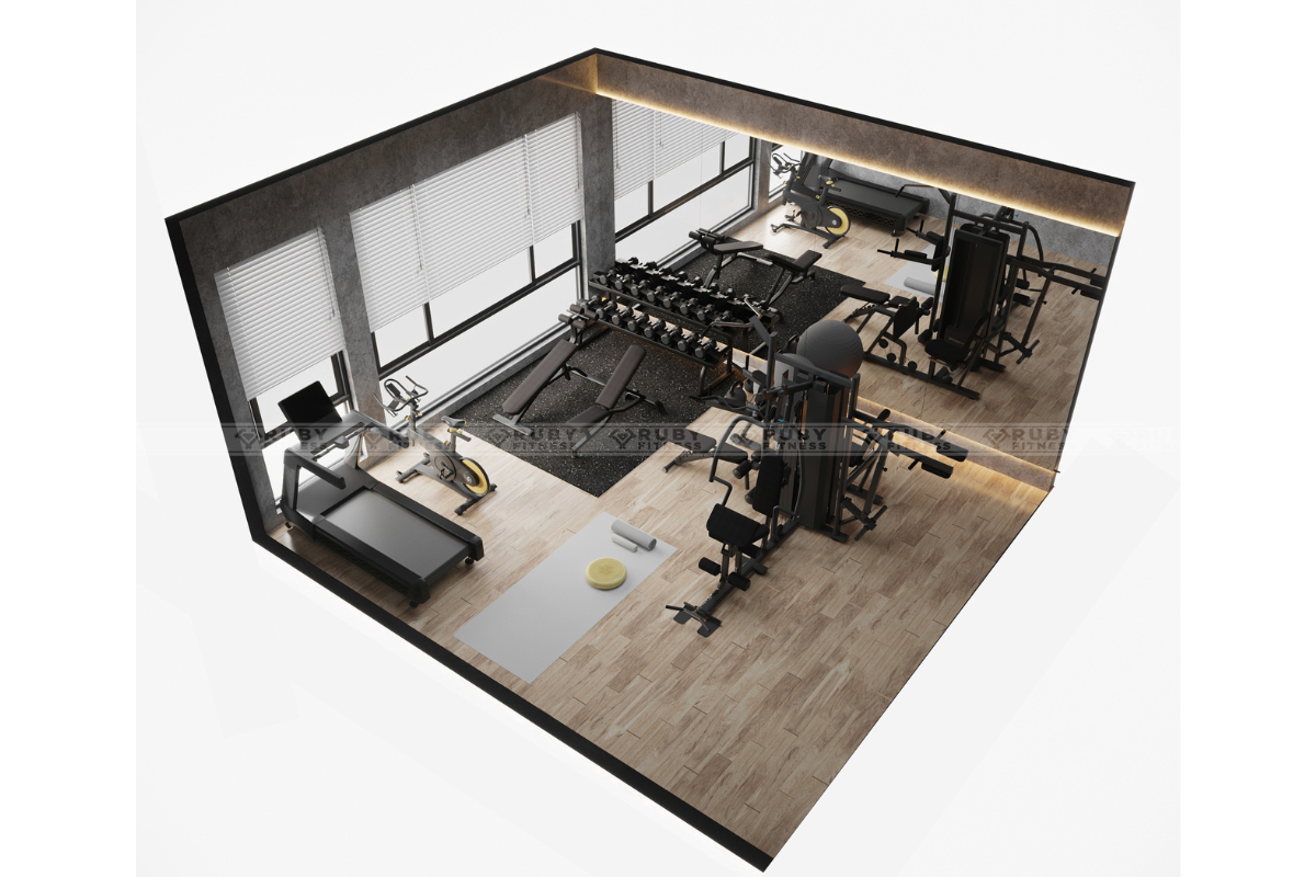 Hình ảnh phối cảnh 3D của dự án home gym của Anh M tại Nguyễn Sơn Long Biên