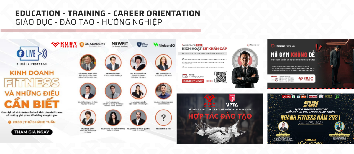 Ruby Fitness tổ chức các chương trình đào tạo và hướng nghiệp về ngành Gym