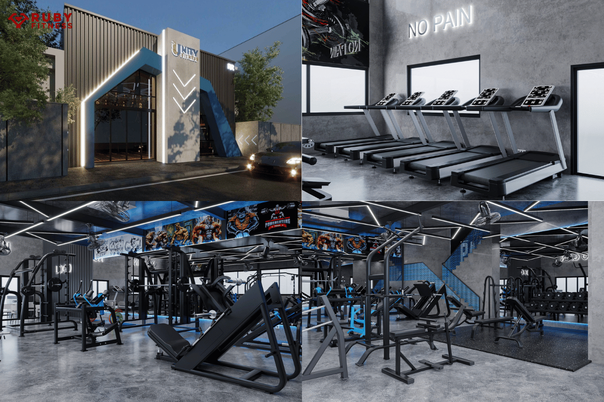 Hình ảnh phối cảnh 3D của dự án Unity Fitness Gia Lai