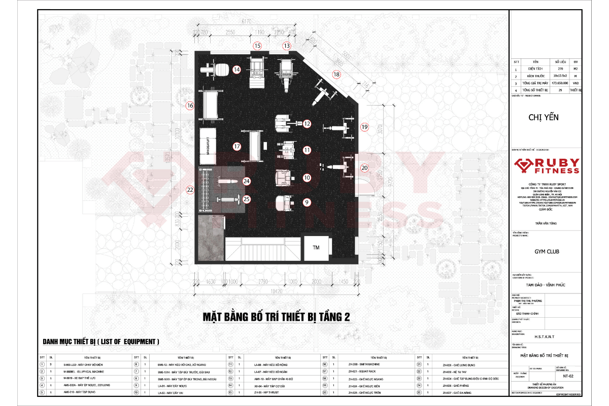 Hình ảnh layout 2D tầng 2 dự án Lê Gia Gym Profit tại Tam Đảo