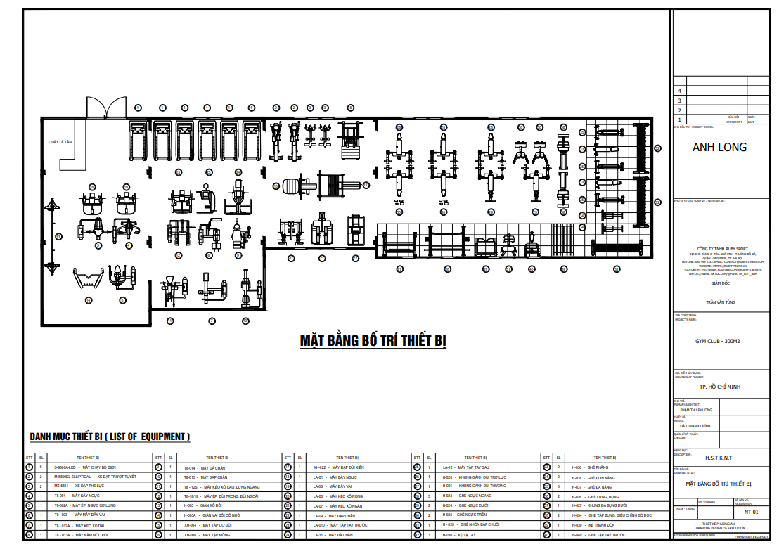 Hình ảnh layout 2D của dự án Family Gym